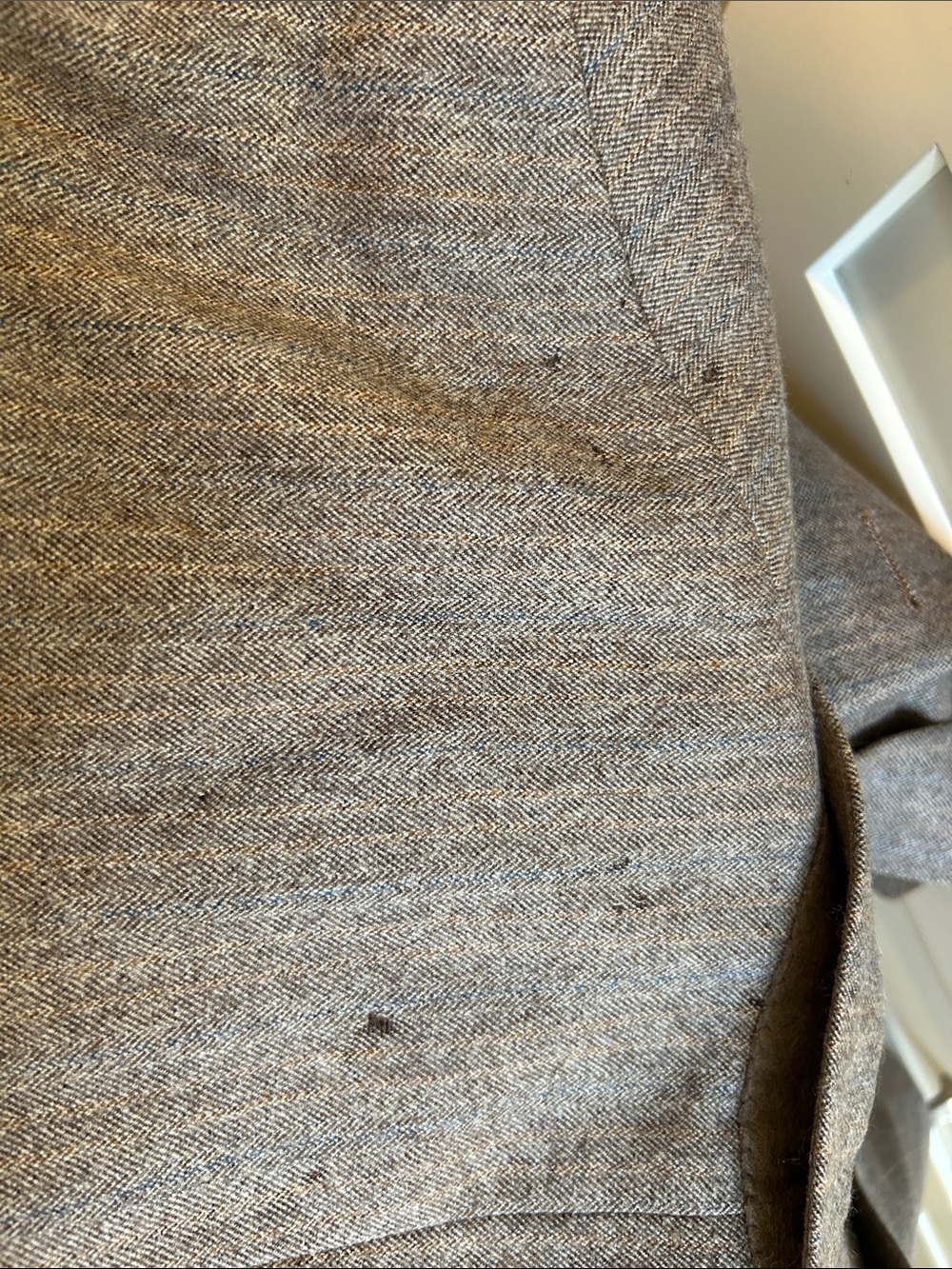 John Weitz Signature Collection 40S Gray Herringbone 100% Wool Sport Coat Blazer - Picture 8 of 8